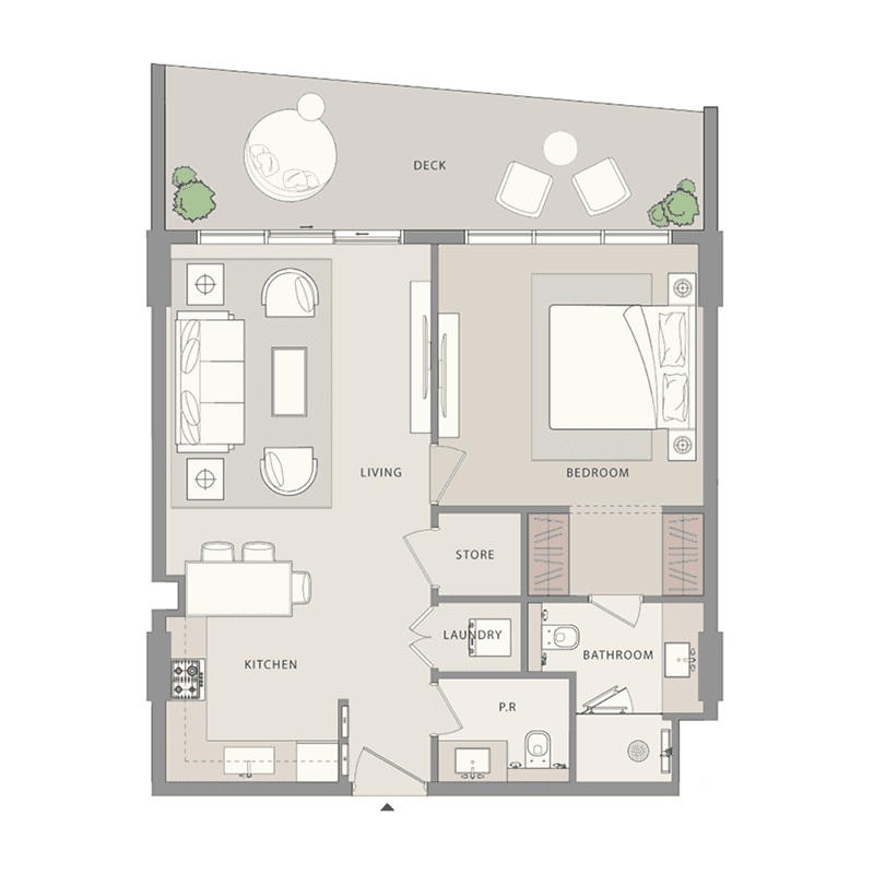 1 Bedroom floor plan