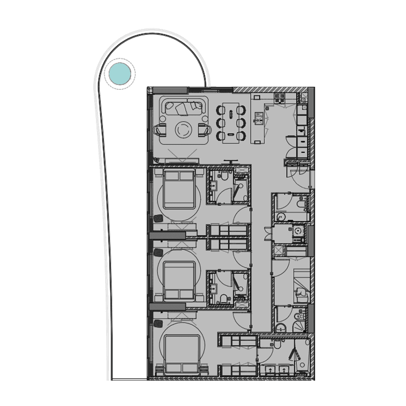 3 Bedrooms floor plan