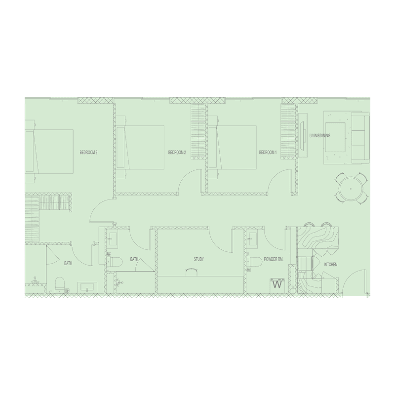 3 Bedrooms floor plan