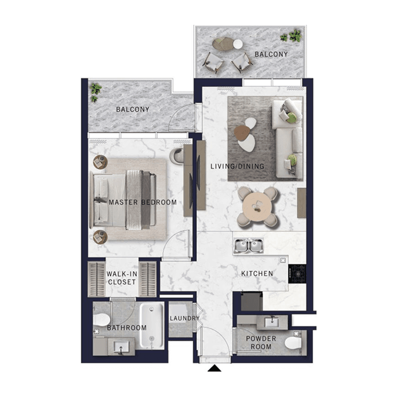 1 Bedroom floor plan
