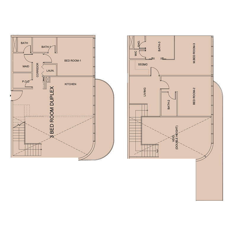 3 Bedrooms floor plan
