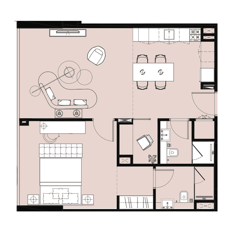 1 Bedroom floor plan