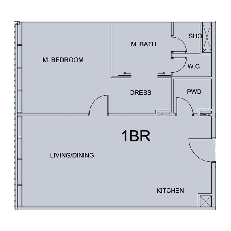 1 Bedroom floor plan