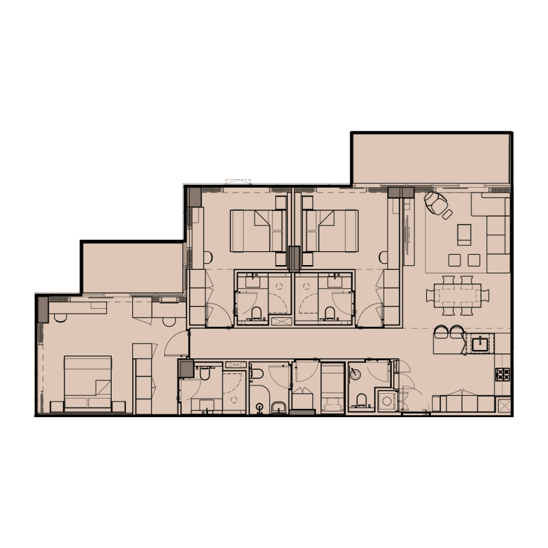 3 Bedrooms floor plan