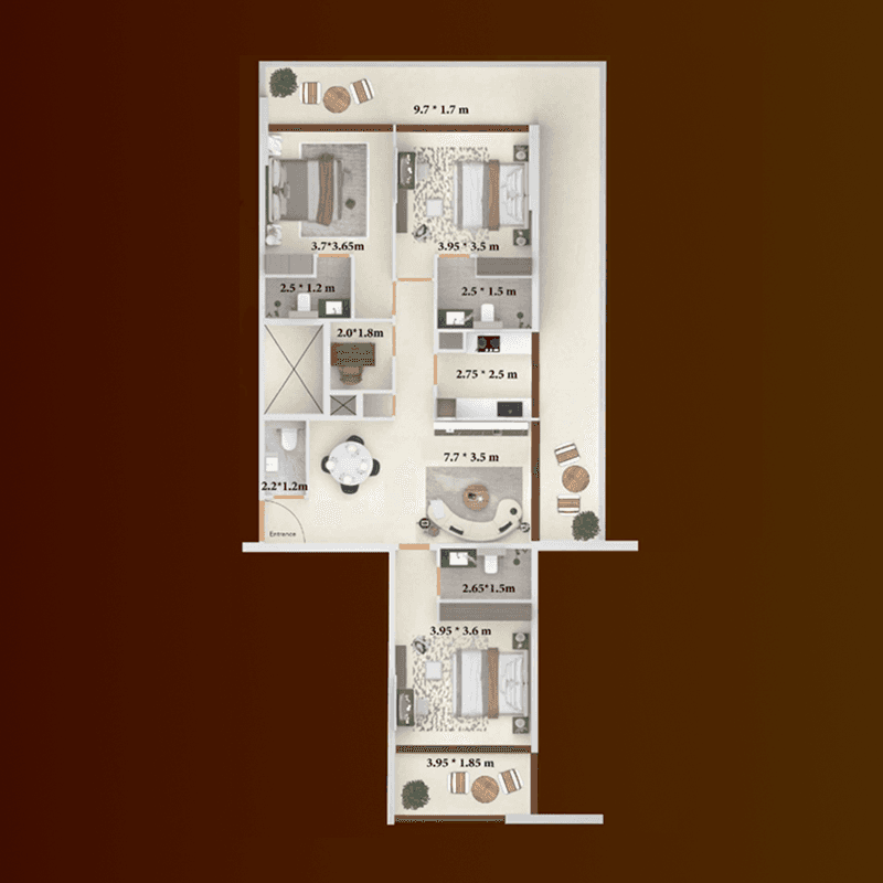 5 Bedrooms floor plan