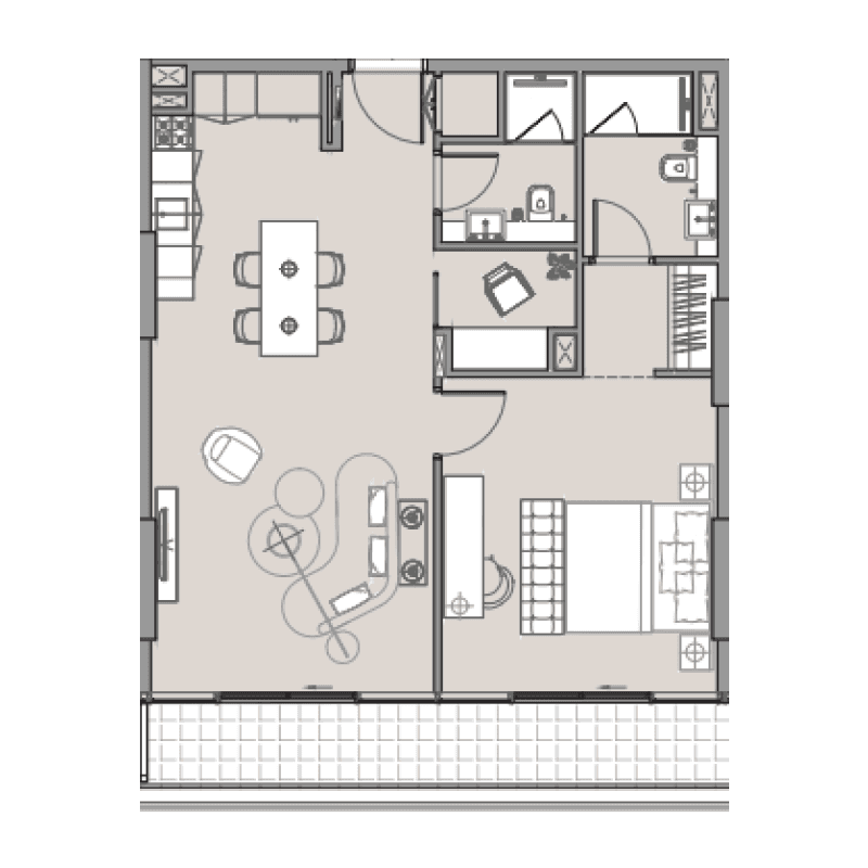 1 Bedroom floor plan