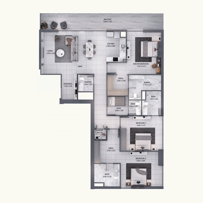 5 Bedrooms floor plan