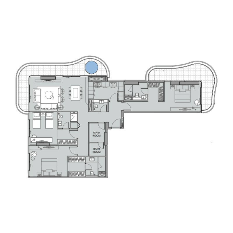 3 Bedrooms floor plan
