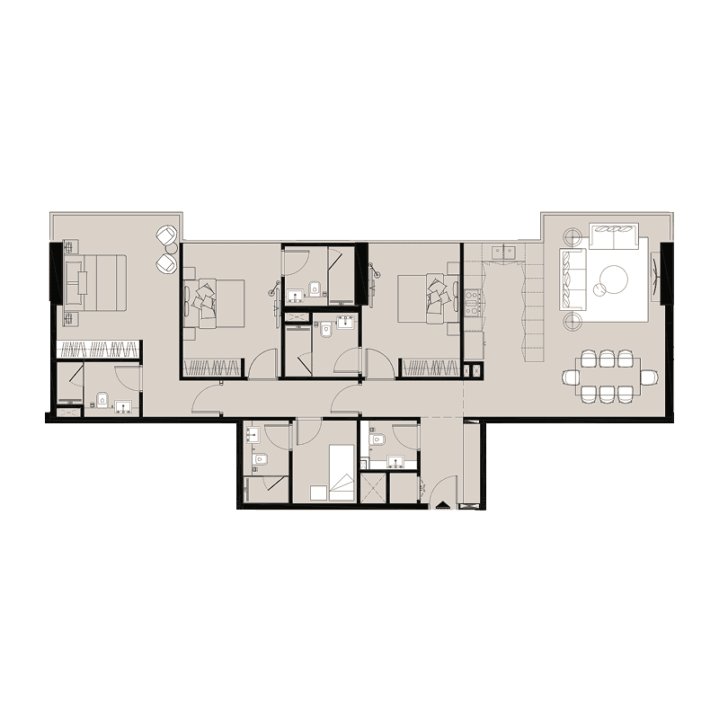 3 Bedrooms floor plan
