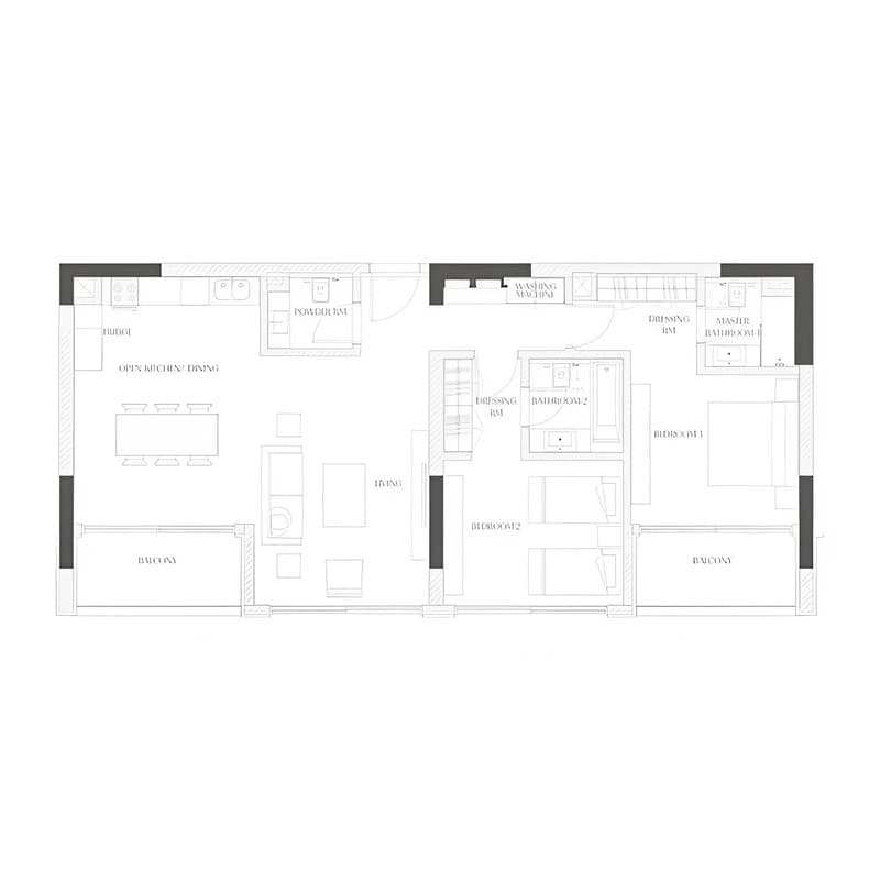 2 Bedrooms floor plan