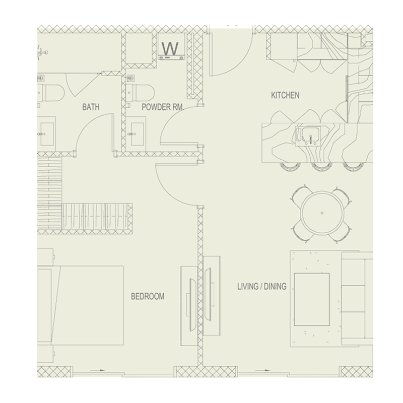 1 Bedroom floor plan