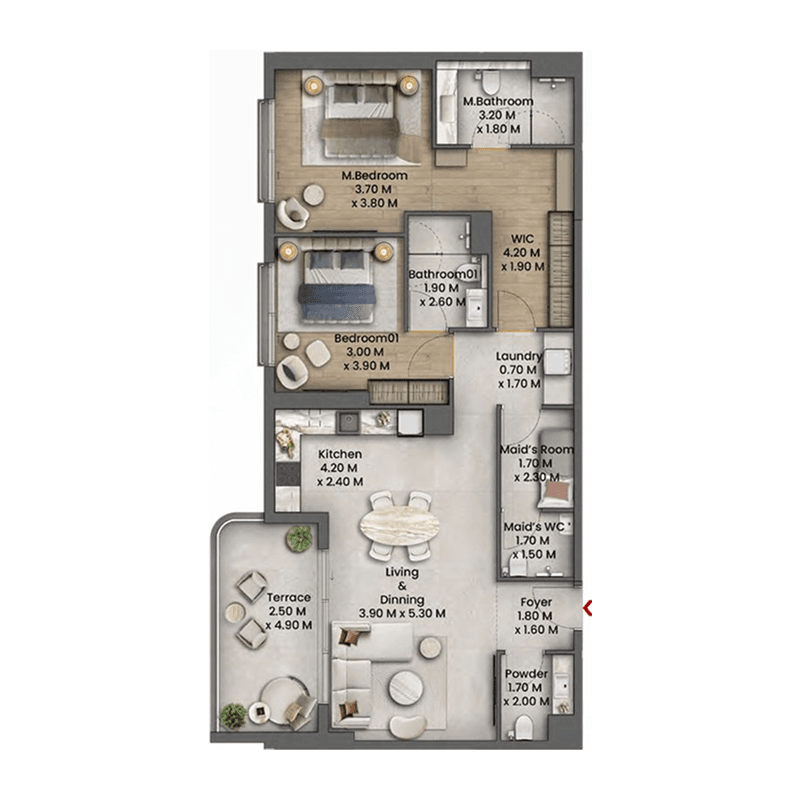 5 Bedrooms floor plan