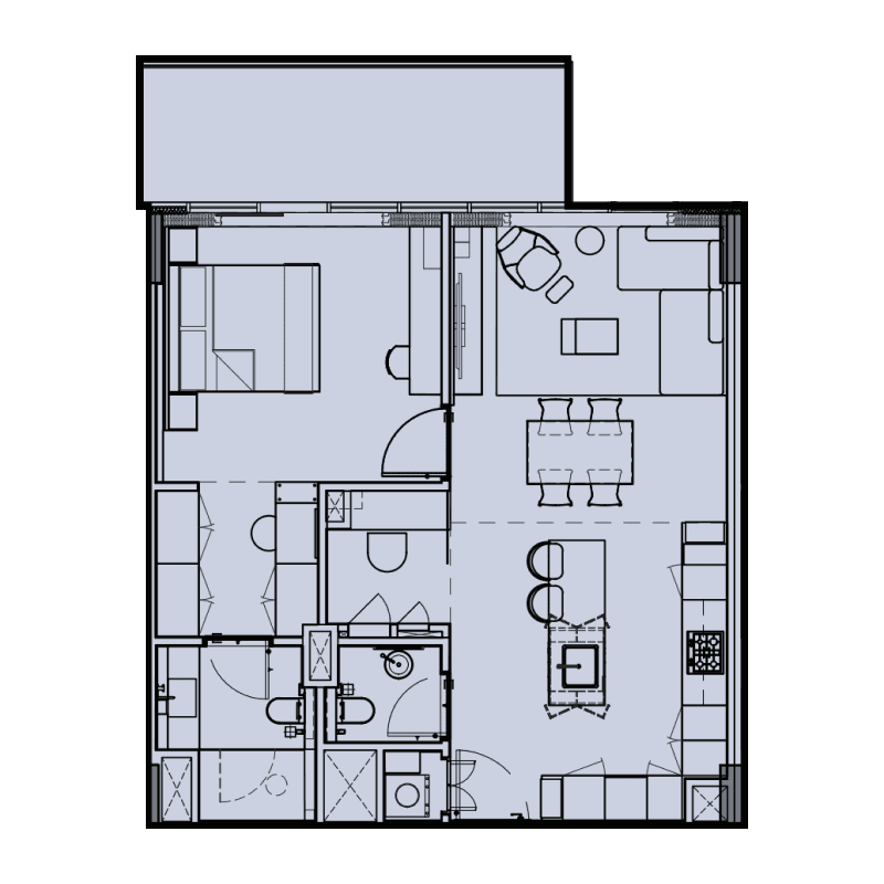 1 Bedroom floor plan